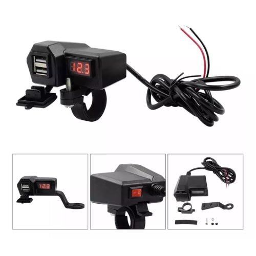 Cargador de celular para moto con pantalla