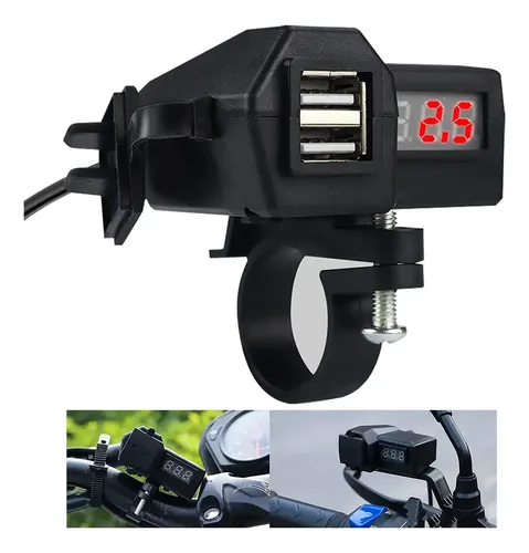 Cargador de celular para moto con pantalla